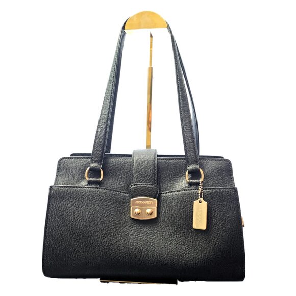 Vintage Coach Avary Carryall in Black Crossgrain Leather with Gold-Tone Hardware - Picture 8 of 16